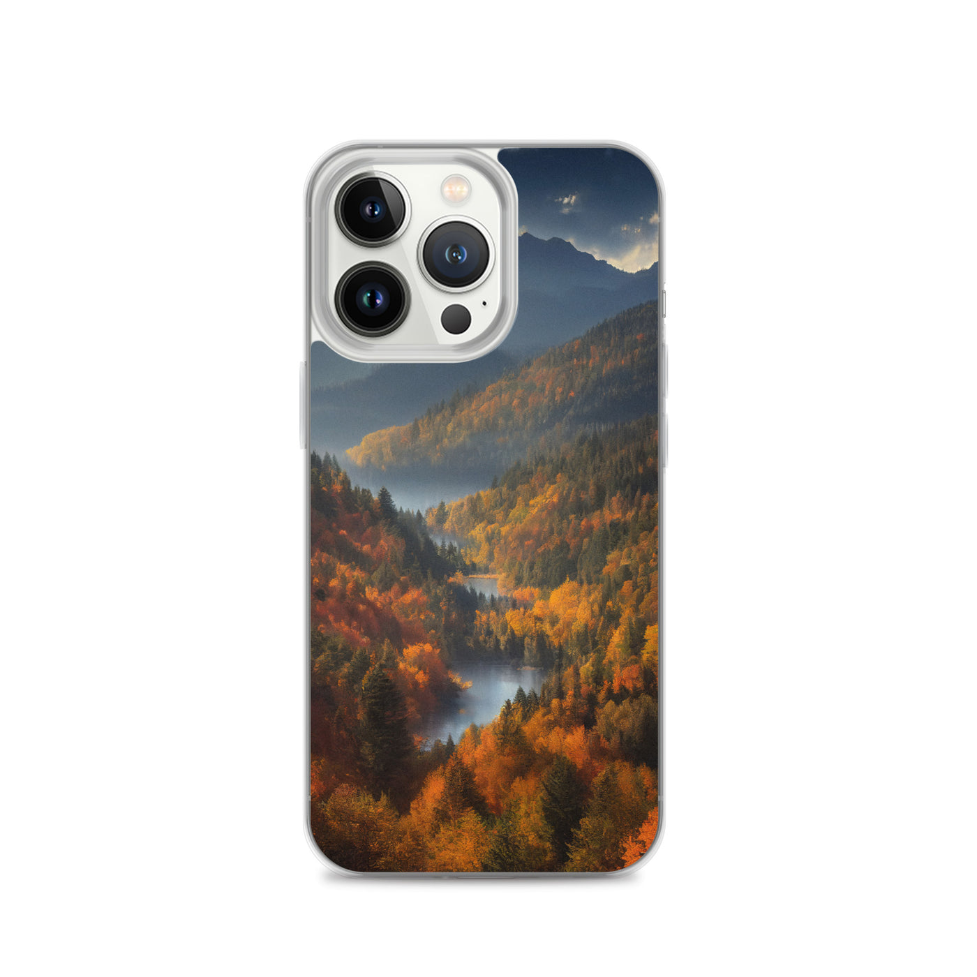 Berge, Wald und Nebel - Malerei - iPhone Schutzhülle (durchsichtig) berge xxx iPhone 13 Pro