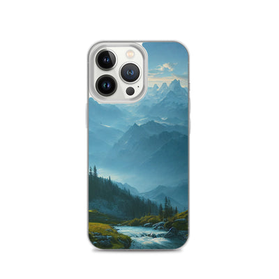 Gebirge, Wald und Bach - iPhone Schutzhülle (durchsichtig) berge xxx iPhone 13 Pro