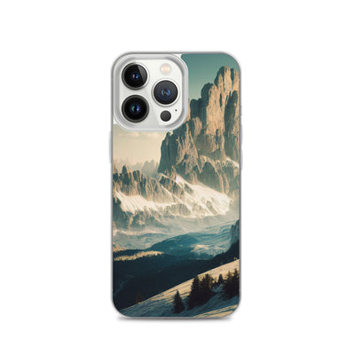 Dolomiten - Landschaftsmalerei - iPhone Schutzhülle (durchsichtig) berge xxx iPhone 13 Pro