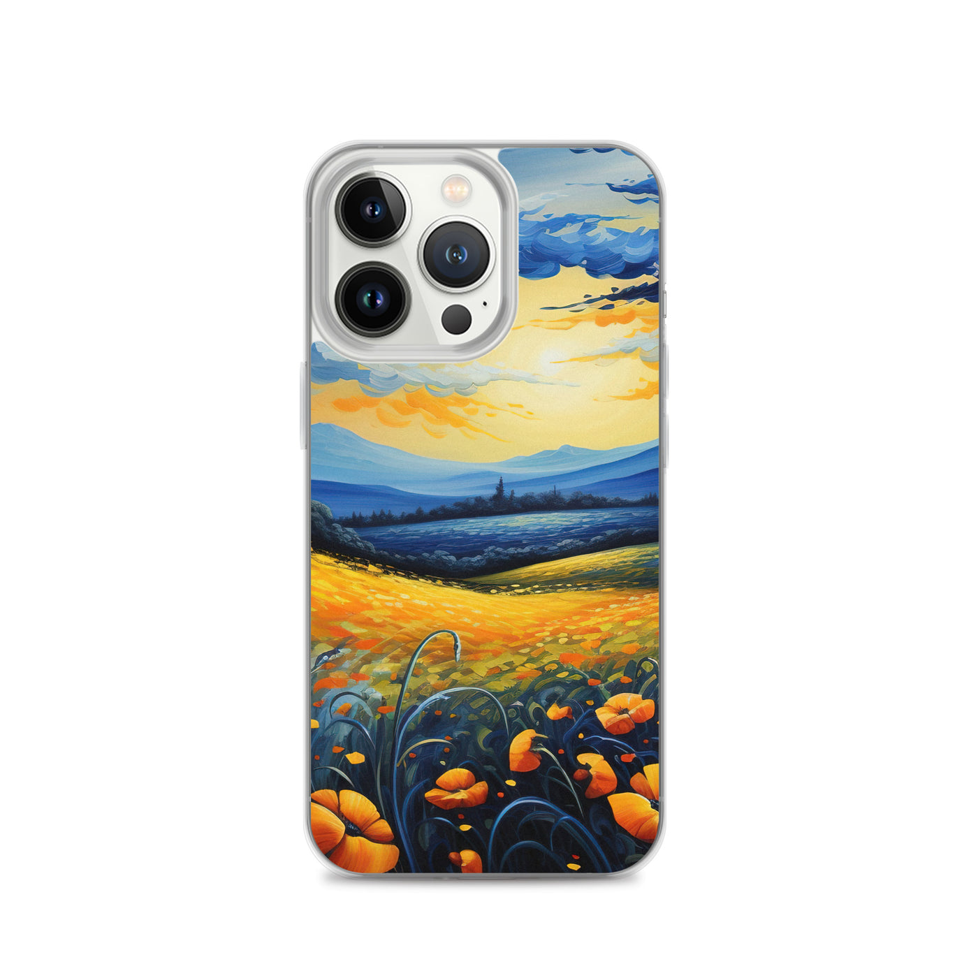 Berglandschaft mit schönen gelben Blumen - Landschaftsmalerei - iPhone Schutzhülle (durchsichtig) berge xxx iPhone 13 Pro