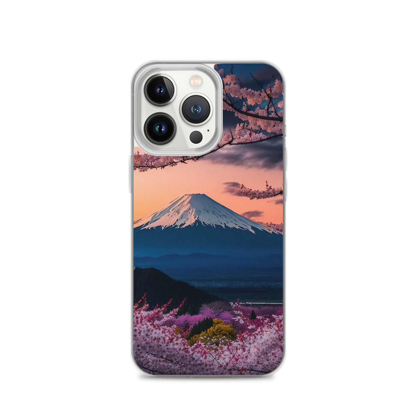 Berg - Pinke Bäume und Blumen - iPhone Schutzhülle (durchsichtig) berge xxx iPhone 13 Pro