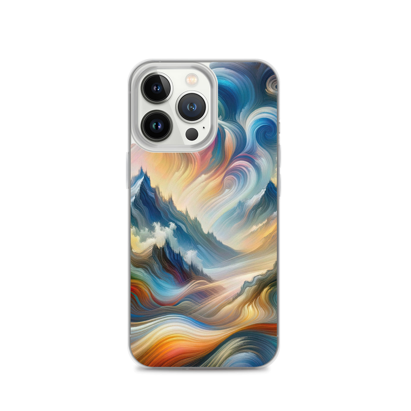 Ätherische schöne Alpen in lebendigen Farbwirbeln - Abstrakte Berge - iPhone Schutzhülle (durchsichtig) berge xxx yyy zzz iPhone 13 Pro
