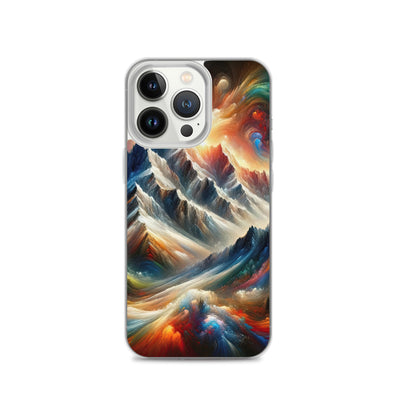 Expressionistische Alpen, Berge: Gemälde mit Farbexplosion - iPhone Schutzhülle (durchsichtig) berge xxx yyy zzz iPhone 13 Pro