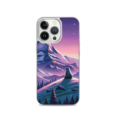 Bezaubernder Alpenabend mit Bär, lavendel-rosafarbener Himmel (AN) - iPhone Schutzhülle (durchsichtig) xxx yyy zzz iPhone 13 Pro