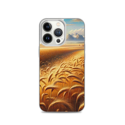 Ölgemälde eines bayerischen Weizenfeldes, endlose goldene Halme (TR) - iPhone Schutzhülle (durchsichtig) xxx yyy zzz iPhone 13 Pro
