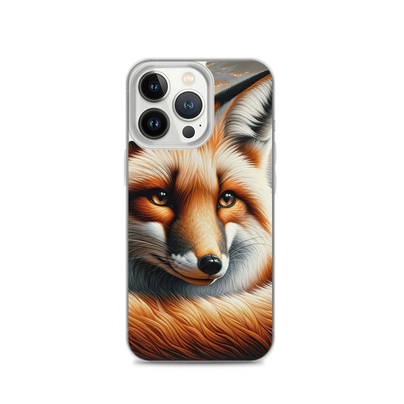 Ölgemälde eines nachdenklichen Fuchses mit weisem Blick - iPhone Schutzhülle (durchsichtig) camping xxx yyy zzz iPhone 13 Pro