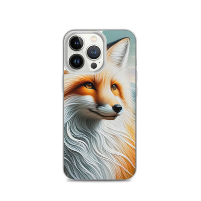 Ölgemälde eines anmutigen, intelligent blickenden Fuchses in Orange-Weiß - iPhone Schutzhülle (durchsichtig) camping xxx yyy zzz iPhone 13 Pro