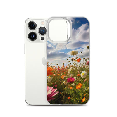 Blumenfeld und Sonnenschein - iPhone Schutzhülle (durchsichtig) camping xxx