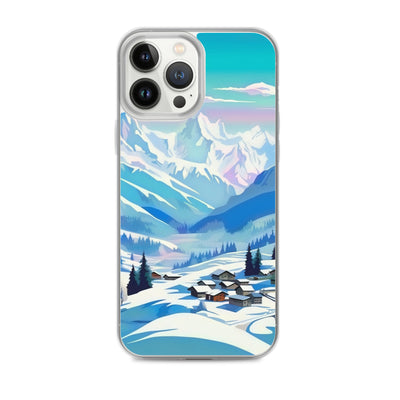 Berge und Schnee - Landschaft - iPhone Schutzhülle (durchsichtig) ski xxx iPhone 13 Pro Max