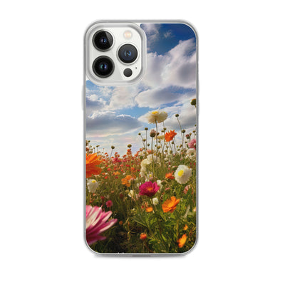 Blumenfeld und Sonnenschein - iPhone Schutzhülle (durchsichtig) camping xxx iPhone 13 Pro Max