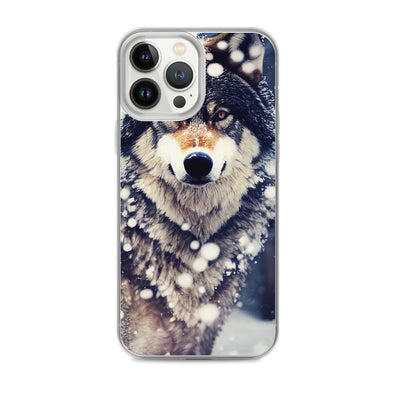 Wolf im Schnee - Episches Foto - iPhone Schutzhülle (durchsichtig) camping xxx iPhone 13 Pro Max
