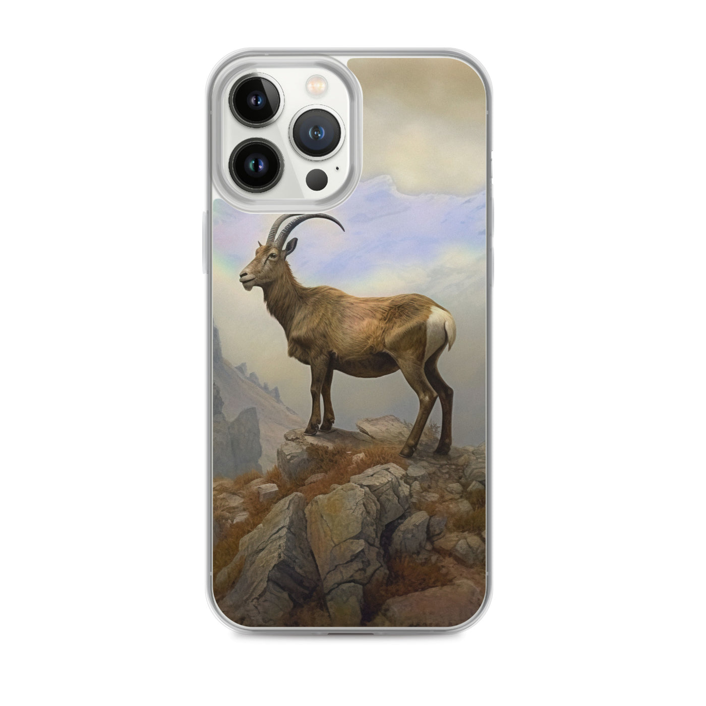 Steinbock am Berg - Wunderschöne Malerei - iPhone Schutzhülle (durchsichtig) berge xxx iPhone 13 Pro Max