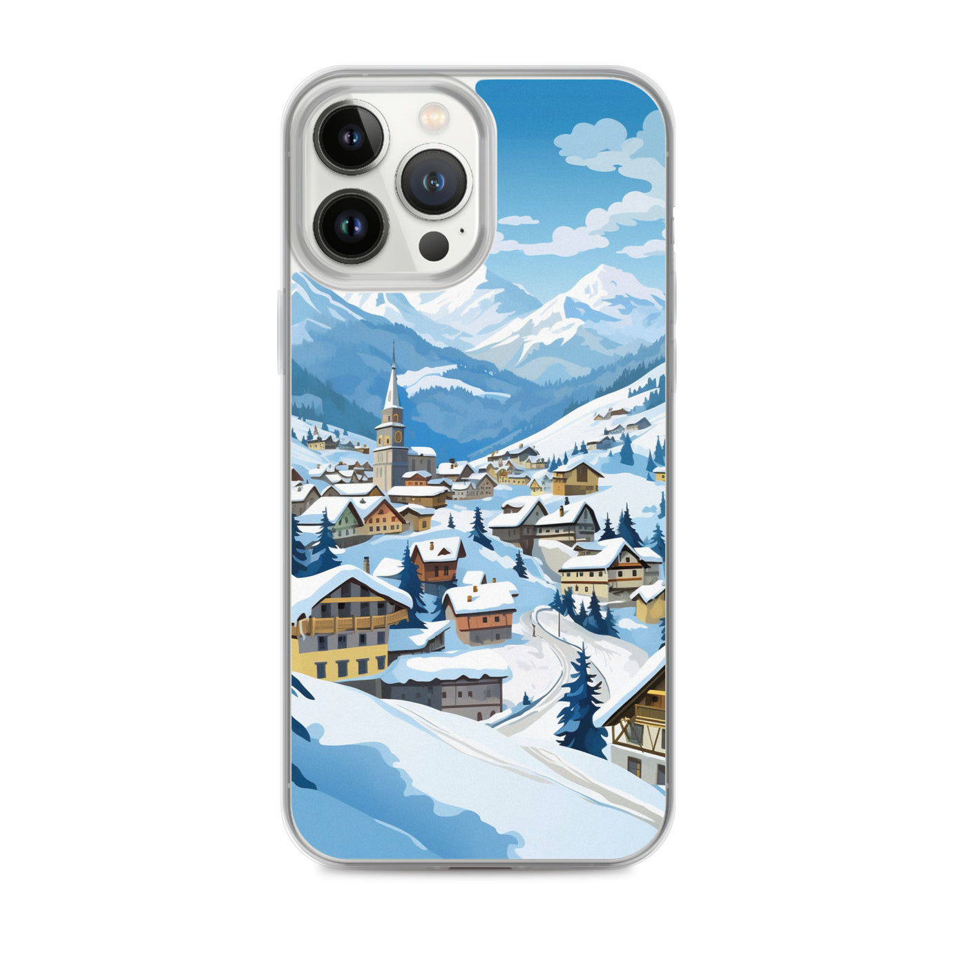 Kitzbühl - Berge und Schnee - Landschaftsmalerei - iPhone Schutzhülle (durchsichtig) ski xxx iPhone 13 Pro Max