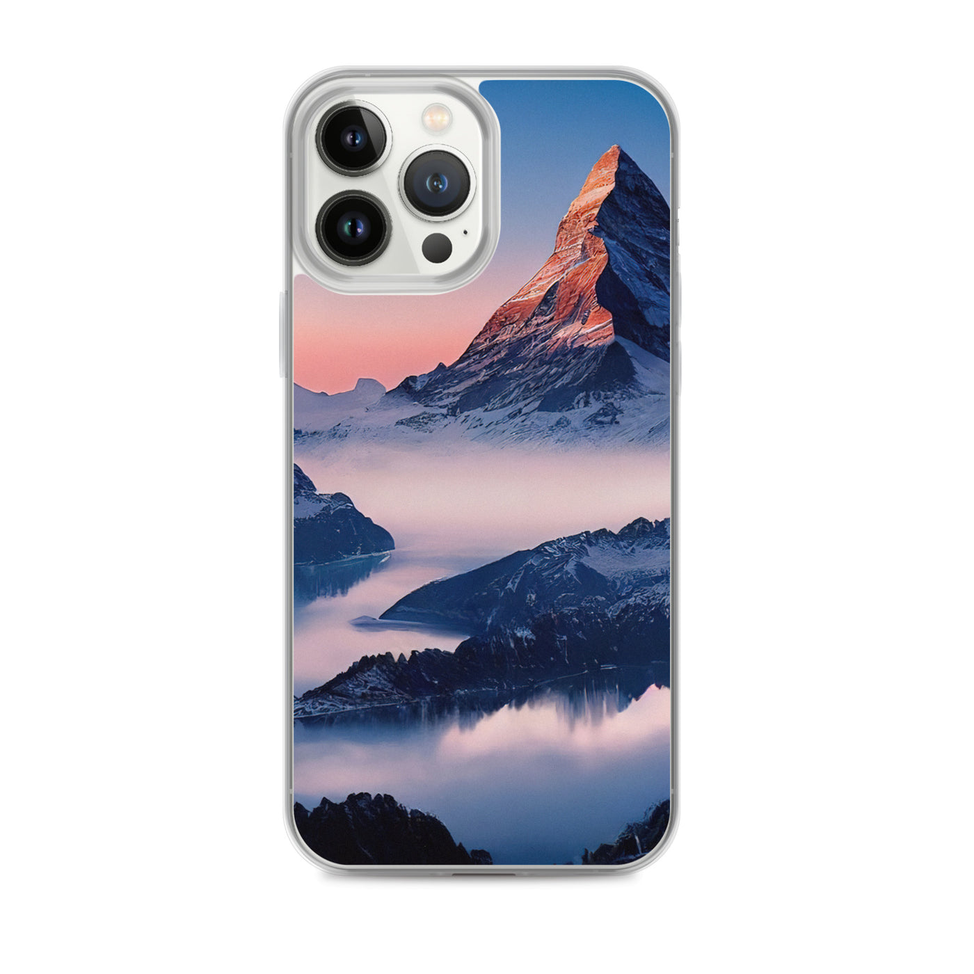 Matternhorn - Nebel - Berglandschaft - Malerei - iPhone Schutzhülle (durchsichtig) berge xxx iPhone 13 Pro Max