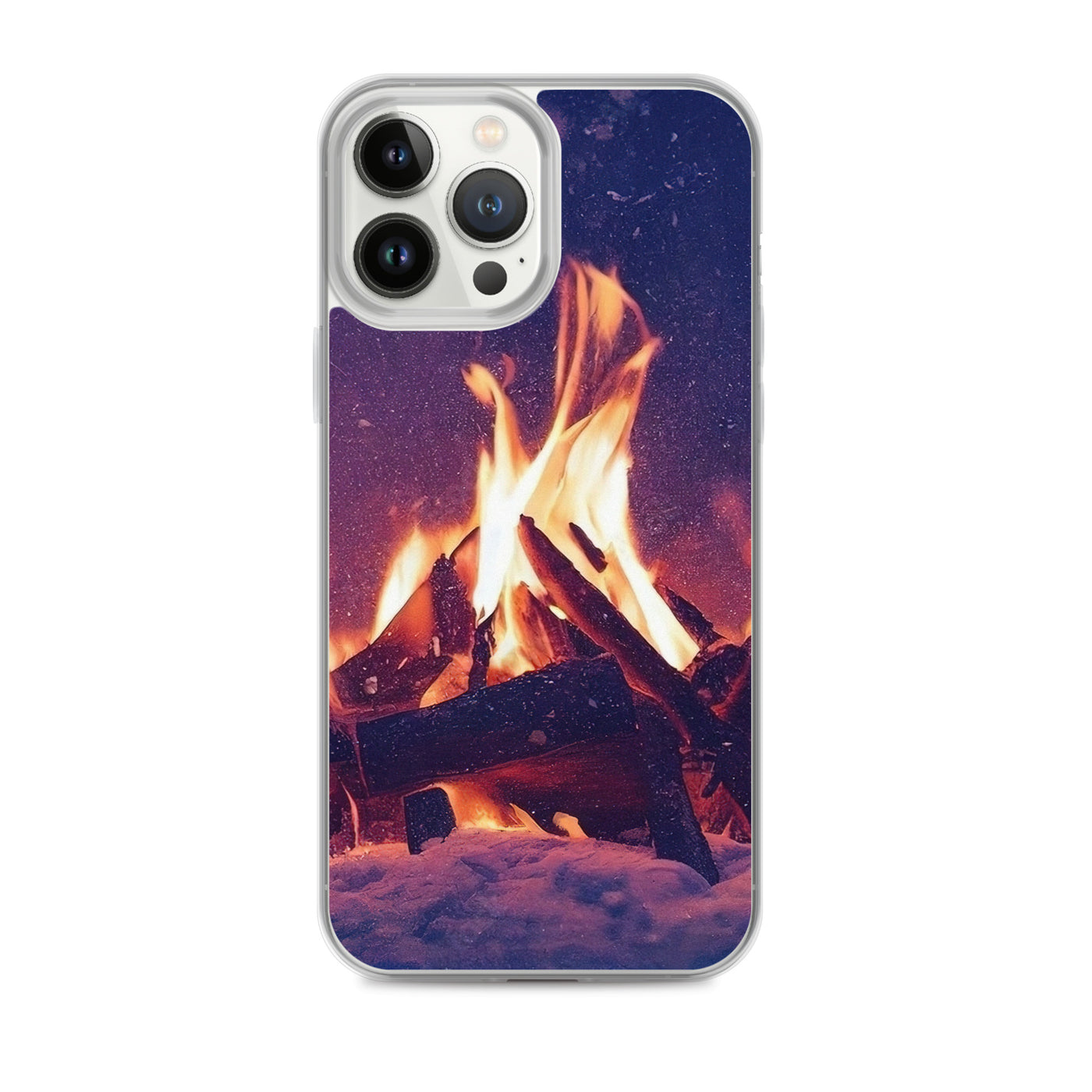 Lagerfeuer im Winter - Campingtrip Foto - iPhone Schutzhülle (durchsichtig) camping xxx iPhone 13 Pro Max