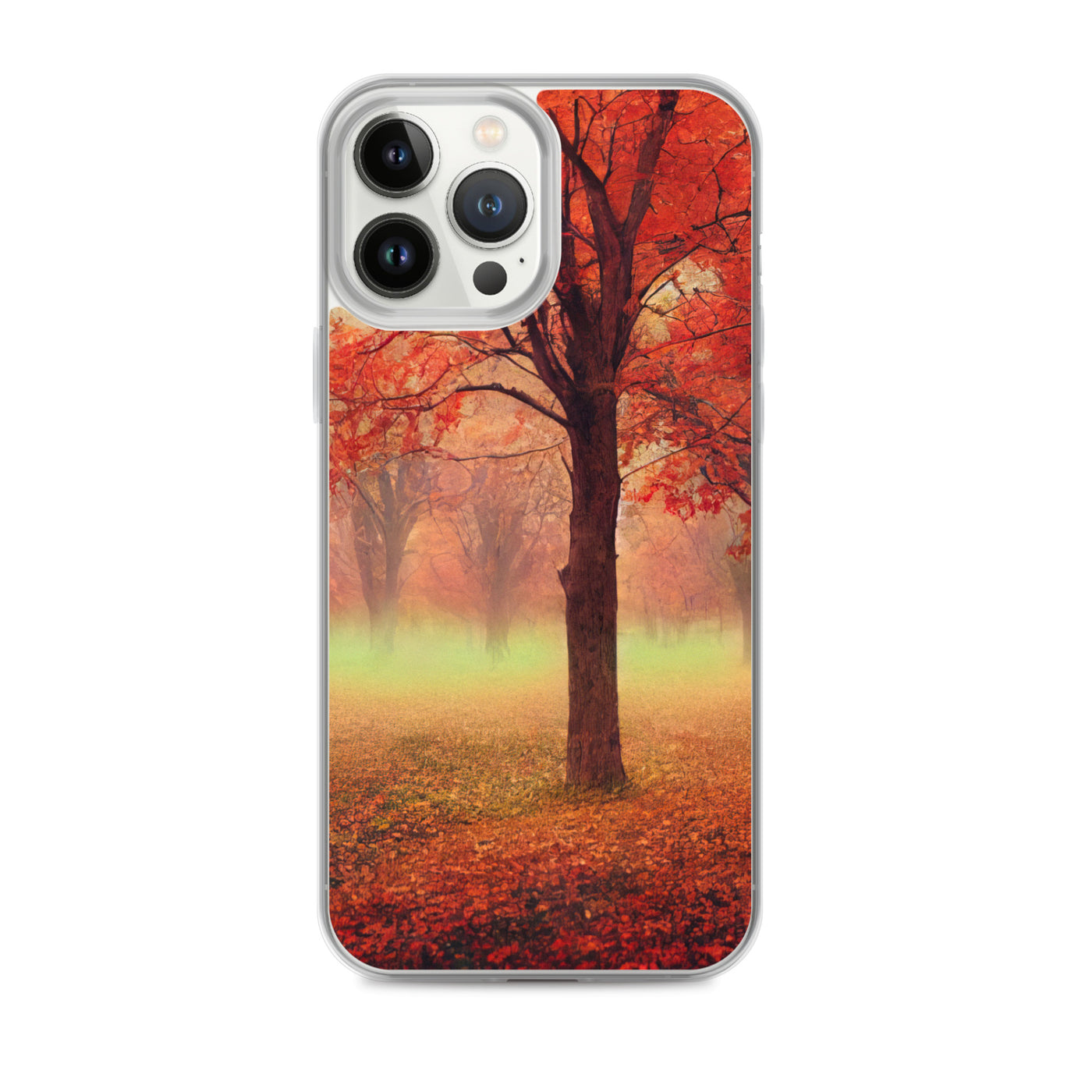 Wald im Herbst - Rote Herbstblätter - iPhone Schutzhülle (durchsichtig) camping xxx iPhone 13 Pro Max