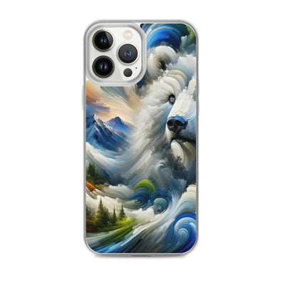 Abstrakte Alpen & Eisbär Kunst in dynamischen Farben - iPhone Schutzhülle (durchsichtig) camping xxx yyy zzz iPhone 13 Pro Max