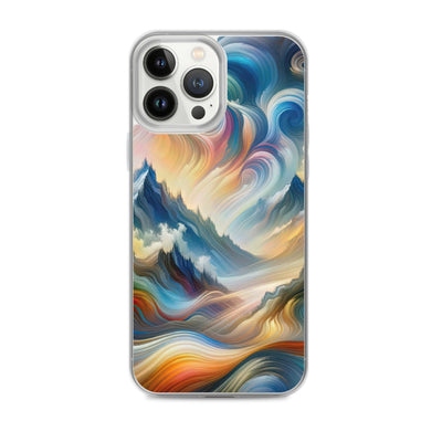 Ätherische schöne Alpen in lebendigen Farbwirbeln - Abstrakte Berge - iPhone Schutzhülle (durchsichtig) berge xxx yyy zzz iPhone 13 Pro Max
