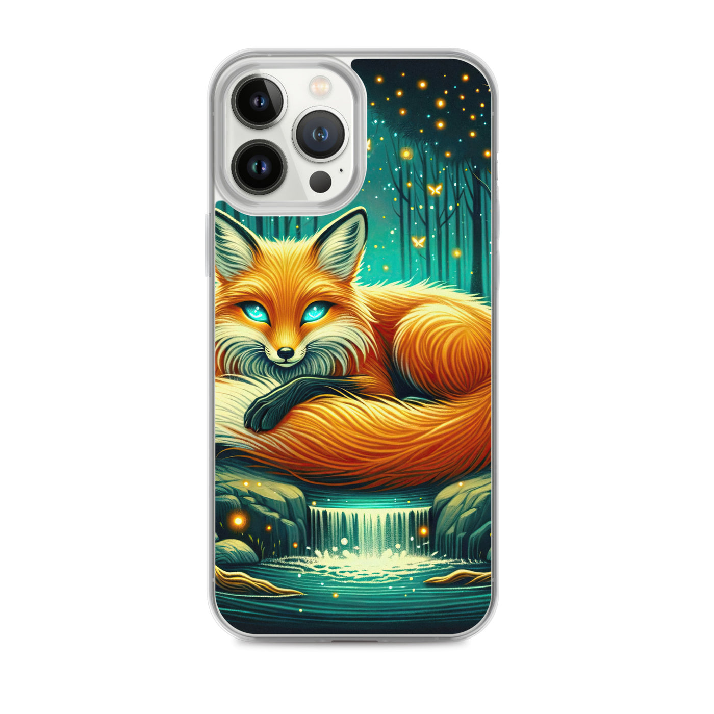 Bezaubernder Fuchs auf erleuchteter mystischer Waldlichtung - iPhone Schutzhülle (durchsichtig) camping xxx yyy zzz iPhone 13 Pro Max
