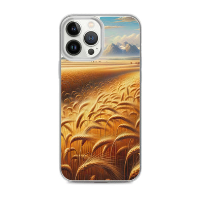 Ölgemälde eines bayerischen Weizenfeldes, endlose goldene Halme (TR) - iPhone Schutzhülle (durchsichtig) xxx yyy zzz iPhone 13 Pro Max