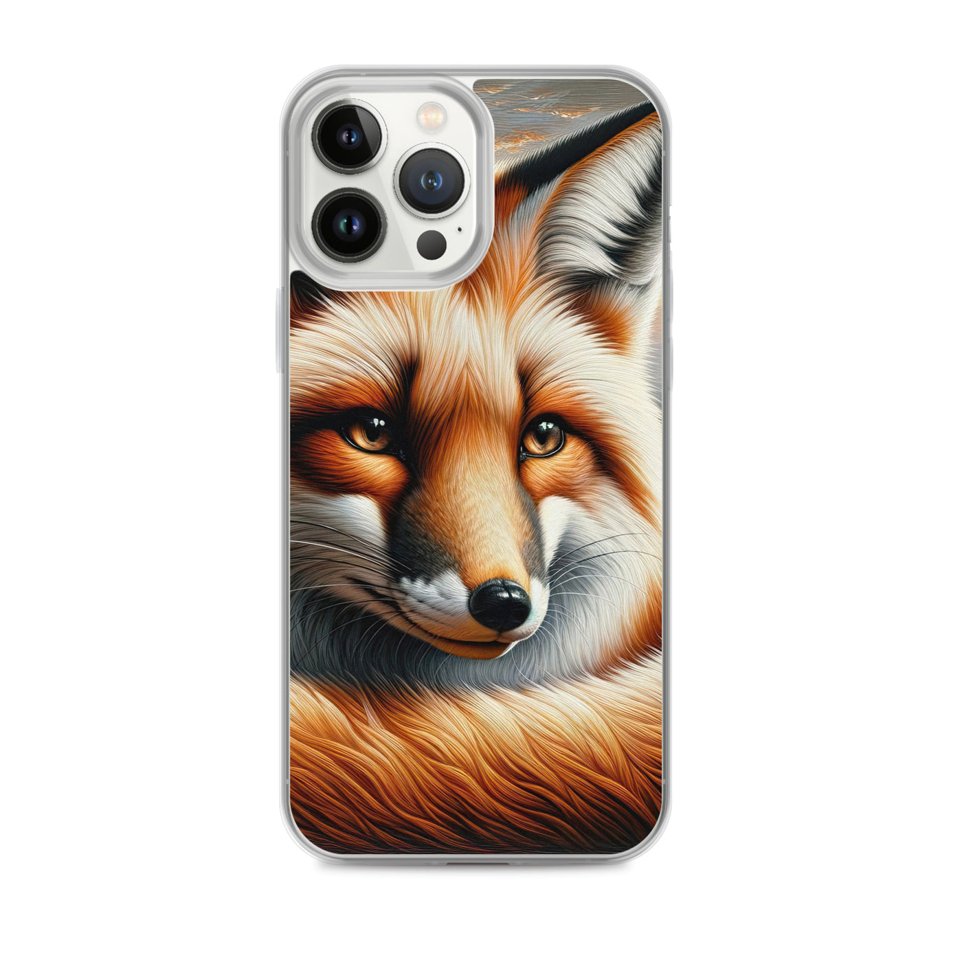 Ölgemälde eines nachdenklichen Fuchses mit weisem Blick - iPhone Schutzhülle (durchsichtig) camping xxx yyy zzz iPhone 13 Pro Max