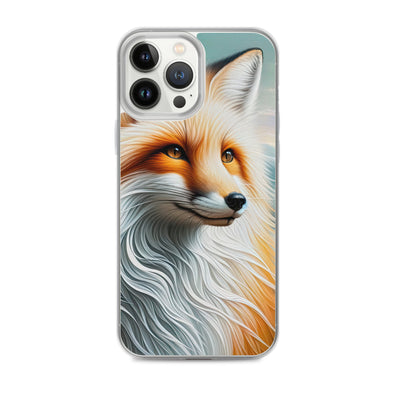 Ölgemälde eines anmutigen, intelligent blickenden Fuchses in Orange-Weiß - iPhone Schutzhülle (durchsichtig) camping xxx yyy zzz iPhone 13 Pro Max