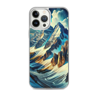 Majestätische Alpen in zufällig ausgewähltem Kunststil - iPhone Schutzhülle (durchsichtig) berge xxx yyy zzz iPhone 13 Pro Max