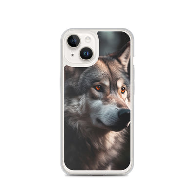 Wolf Porträt - Fotorealistische Malerei - iPhone Schutzhülle (durchsichtig) camping xxx iPhone 14