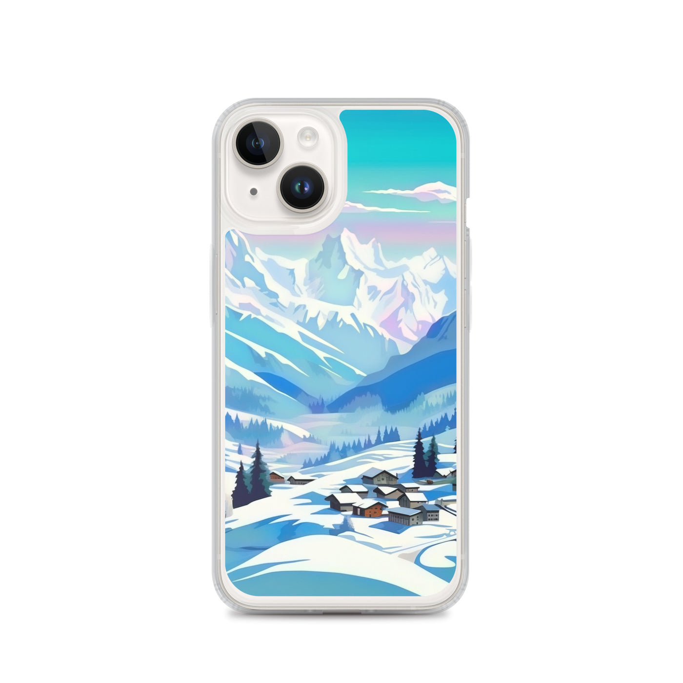 Berge und Schnee - Landschaft - iPhone Schutzhülle (durchsichtig) ski xxx iPhone 14