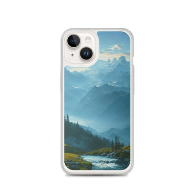 Gebirge, Wald und Bach - iPhone Schutzhülle (durchsichtig) berge xxx iPhone 14