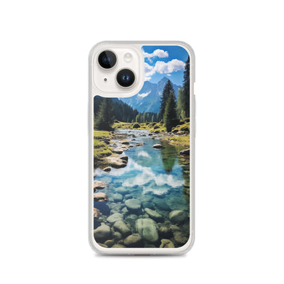 Österreichische Alpen und steiniger Bach - iPhone Schutzhülle (durchsichtig) berge xxx iPhone 14