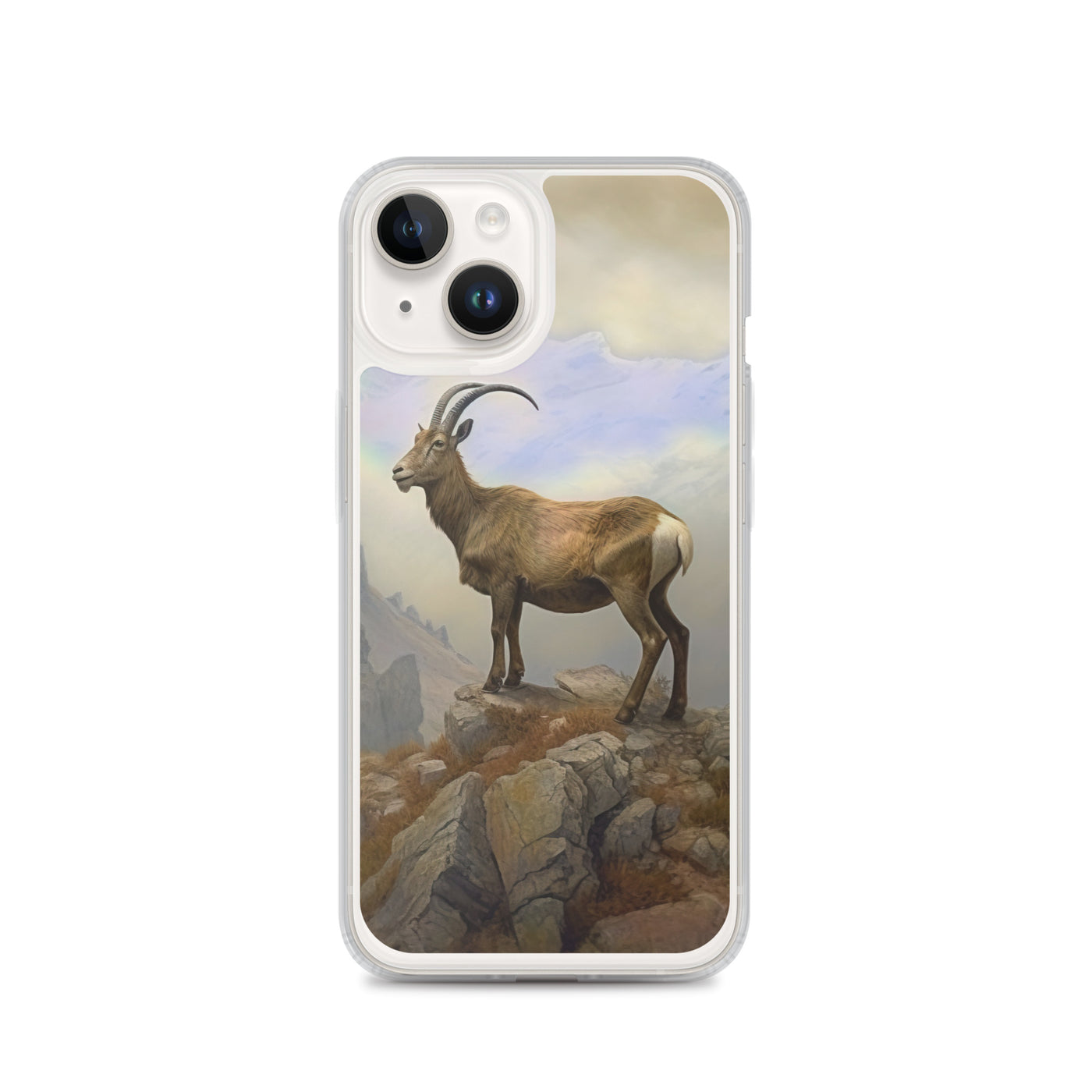 Steinbock am Berg - Wunderschöne Malerei - iPhone Schutzhülle (durchsichtig) berge xxx iPhone 14