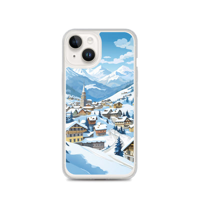 Kitzbühl - Berge und Schnee - Landschaftsmalerei - iPhone Schutzhülle (durchsichtig) ski xxx iPhone 14