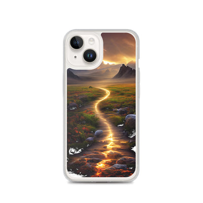 Landschaft mit wilder Atmosphäre - Malerei - iPhone Schutzhülle (durchsichtig) berge xxx iPhone 14