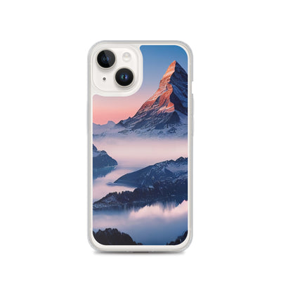 Matternhorn - Nebel - Berglandschaft - Malerei - iPhone Schutzhülle (durchsichtig) berge xxx iPhone 14