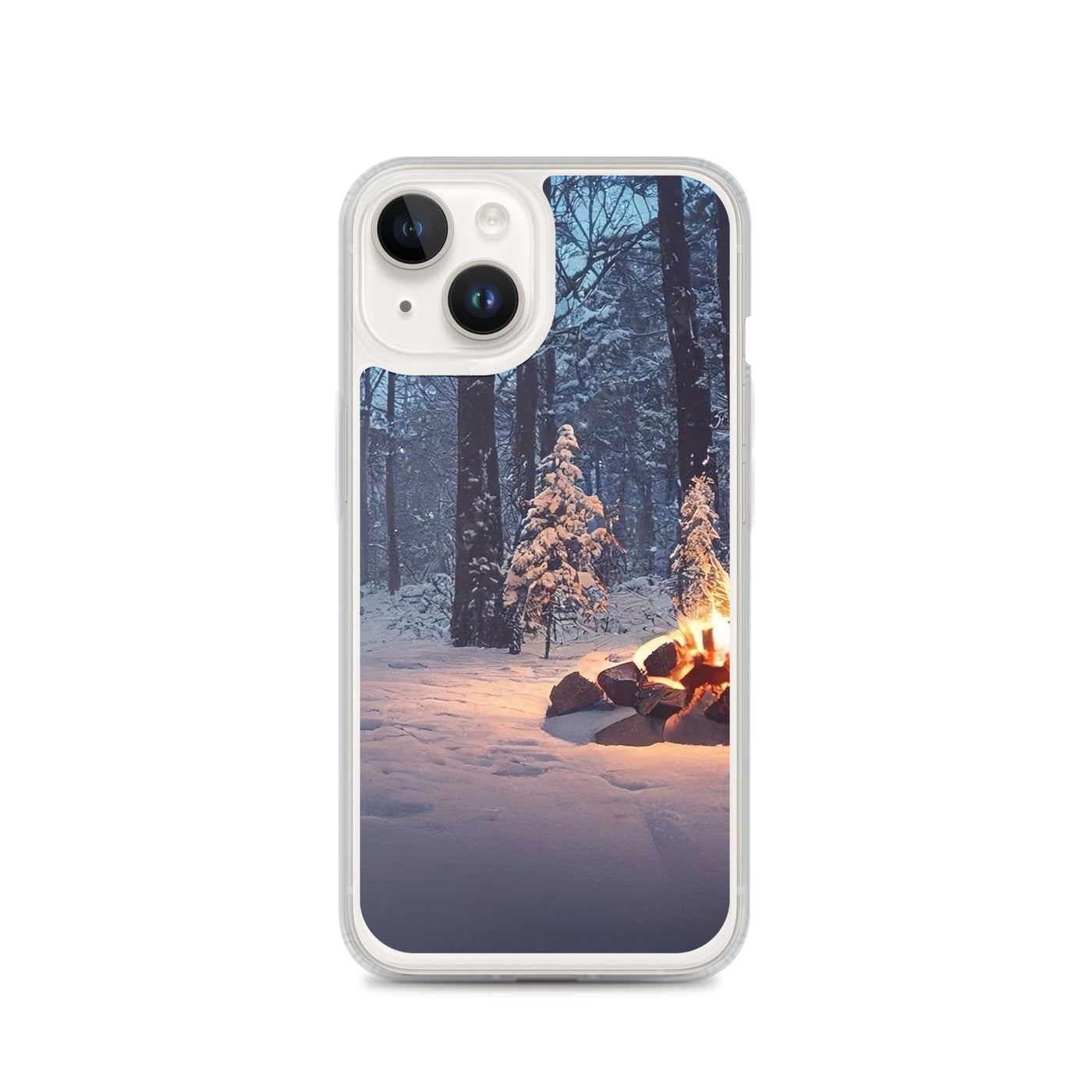 Lagerfeuer im Winter - Camping Foto - iPhone Schutzhülle (durchsichtig) camping xxx iPhone 14