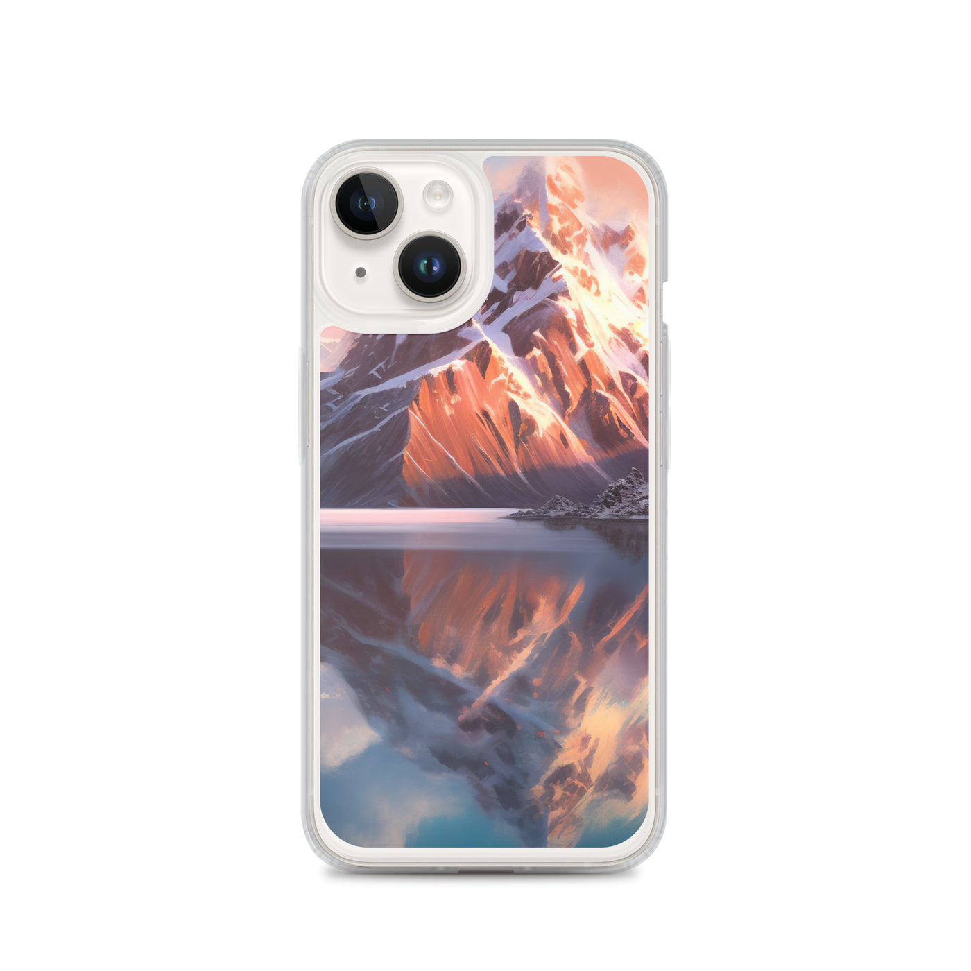 Berg und Bergsee - Landschaftsmalerei - iPhone Schutzhülle (durchsichtig) berge xxx iPhone 14