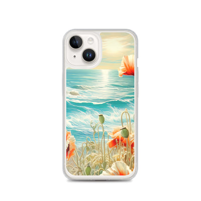 Blumen, Meer und Sonne - Malerei - iPhone Schutzhülle (durchsichtig) camping xxx iPhone 14