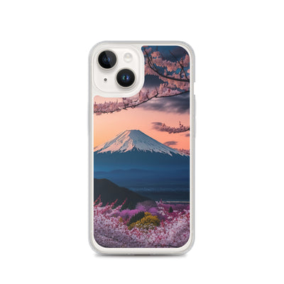 Berg - Pinke Bäume und Blumen - iPhone Schutzhülle (durchsichtig) berge xxx iPhone 14