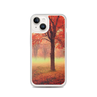 Wald im Herbst - Rote Herbstblätter - iPhone Schutzhülle (durchsichtig) camping xxx iPhone 14