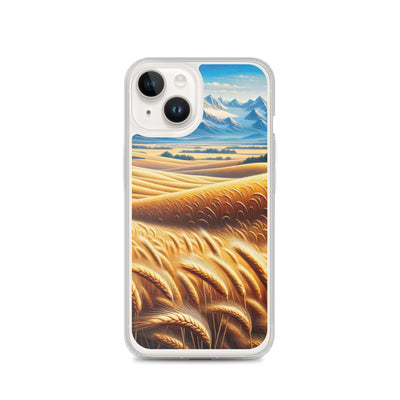 Ölgemälde eines weiten bayerischen Weizenfeldes, golden im Wind (TR) - iPhone Schutzhülle (durchsichtig) xxx yyy zzz iPhone 14