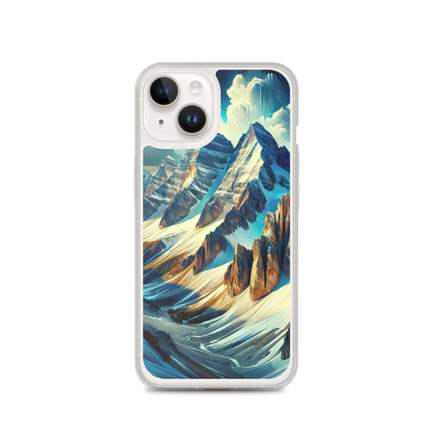 Majestätische Alpen in zufällig ausgewähltem Kunststil - iPhone Schutzhülle (durchsichtig) berge xxx yyy zzz iPhone 14