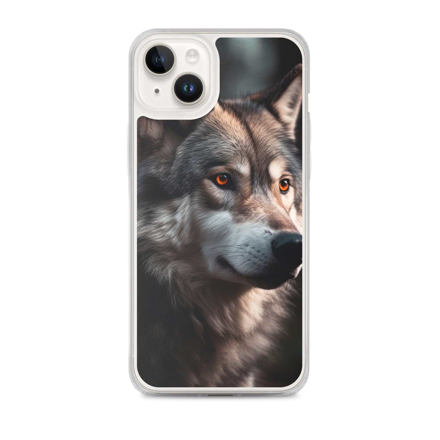 Wolf Porträt - Fotorealistische Malerei - iPhone Schutzhülle (durchsichtig) camping xxx iPhone 14 Plus