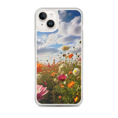 Blumenfeld und Sonnenschein - iPhone Schutzhülle (durchsichtig) camping xxx iPhone 14 Plus
