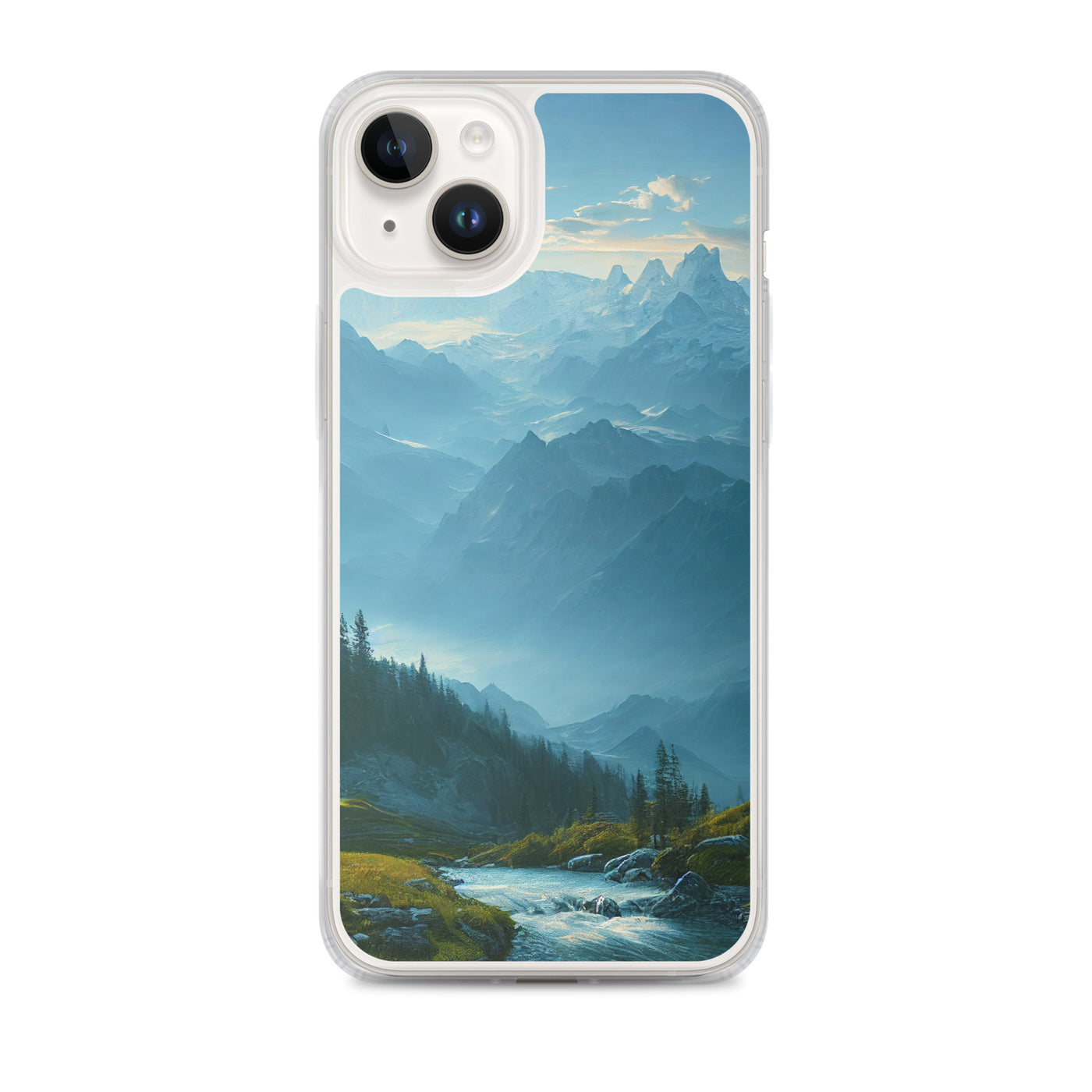 Gebirge, Wald und Bach - iPhone Schutzhülle (durchsichtig) berge xxx iPhone 14 Plus