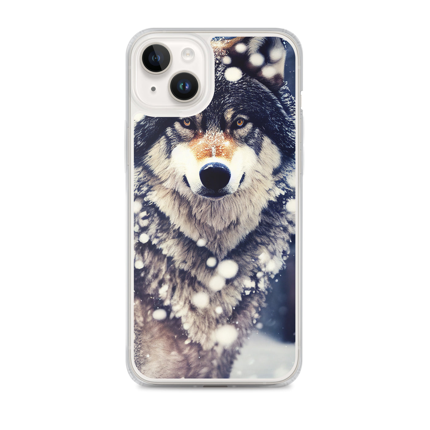 Wolf im Schnee - Episches Foto - iPhone Schutzhülle (durchsichtig) camping xxx iPhone 14 Plus