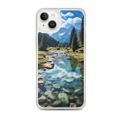 Österreichische Alpen und steiniger Bach - iPhone Schutzhülle (durchsichtig) berge xxx iPhone 14 Plus