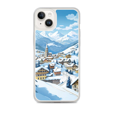 Kitzbühl - Berge und Schnee - Landschaftsmalerei - iPhone Schutzhülle (durchsichtig) ski xxx iPhone 14 Plus