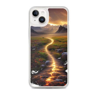 Landschaft mit wilder Atmosphäre - Malerei - iPhone Schutzhülle (durchsichtig) berge xxx iPhone 14 Plus