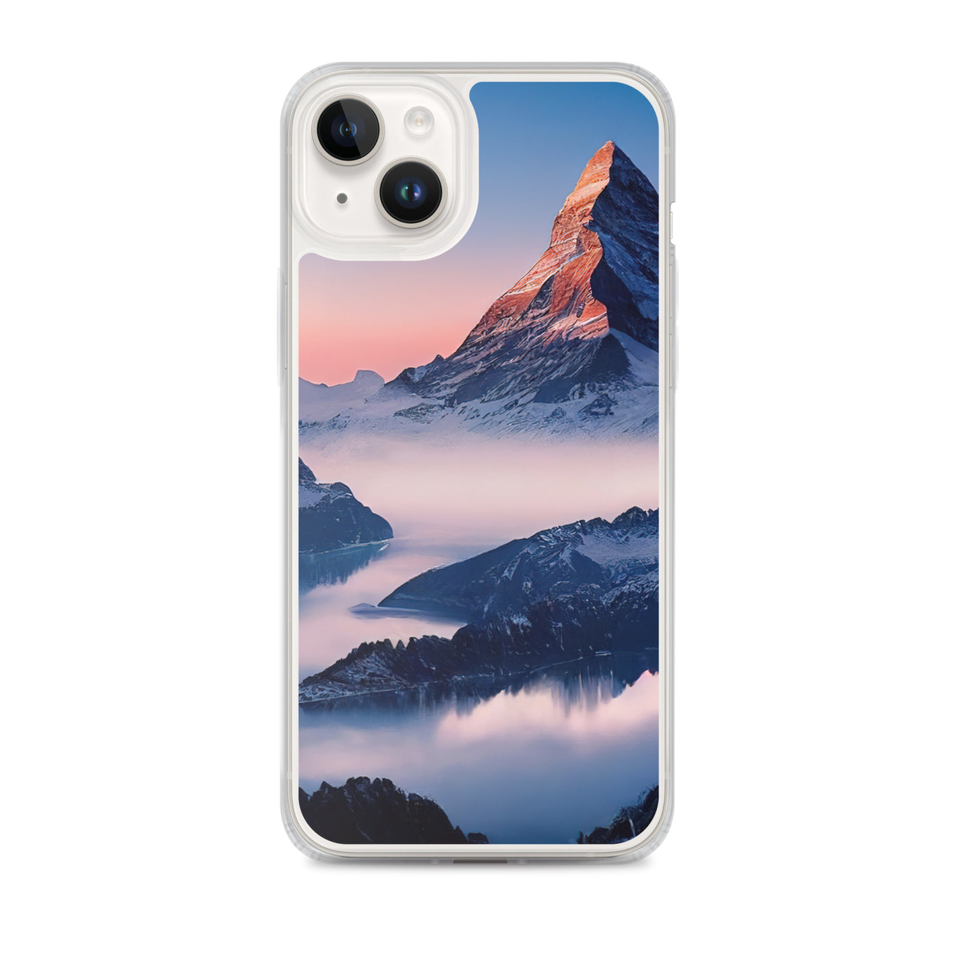 Matternhorn - Nebel - Berglandschaft - Malerei - iPhone Schutzhülle (durchsichtig) berge xxx iPhone 14 Plus